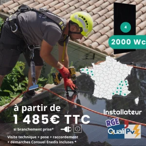 kit solaire français 2 kWc avec pose incluse installateur RGE