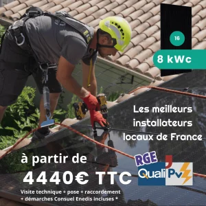 installation panneaux solaires 16 panneaux 8 kWc RGE français sunethic