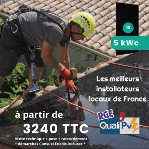 installation panneaux solaires 5 kWc 10 panneaux RGE clé en main